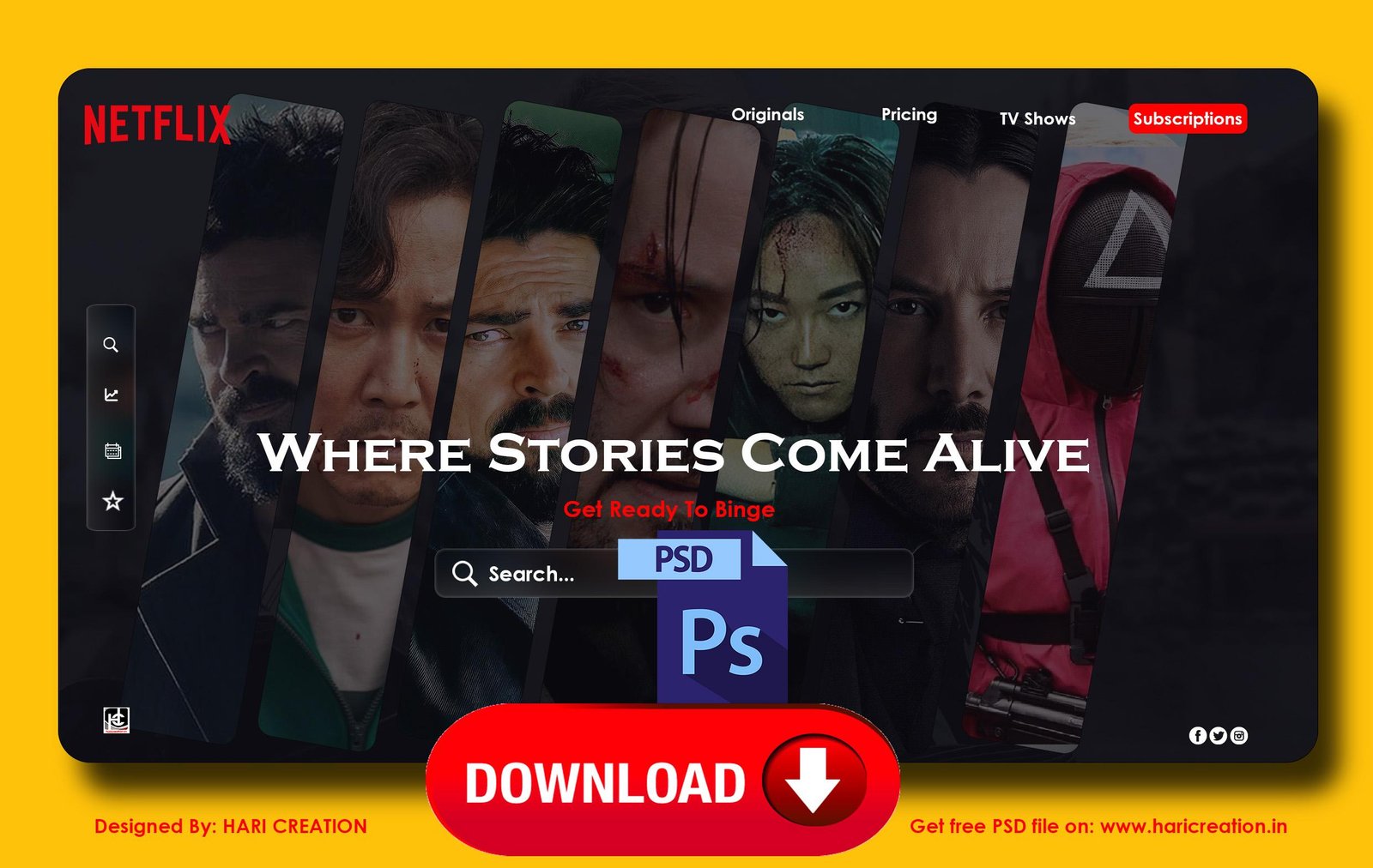 Netflix TV Concept PSD File Download